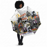 Black History Fight Like A Girl Umbrella African Feminist Icons and Bold Retro Art Style - Wonder Print Shop
