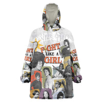 Black History Fight Like A Girl Wearable Blanket Hoodie African Feminist Icons and Bold Retro Art Style - Wonder Print Shop