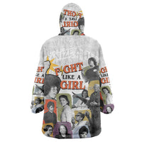 Black History Fight Like A Girl Wearable Blanket Hoodie African Feminist Icons and Bold Retro Art Style - Wonder Print Shop