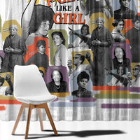 Black History Fight Like A Girl Window Curtain African Feminist Icons and Bold Retro Art Style - Wonder Print Shop