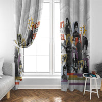 Black History Fight Like A Girl Window Curtain African Feminist Icons and Bold Retro Art Style - Wonder Print Shop