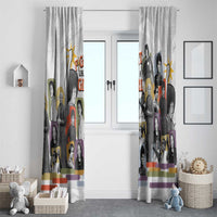 Black History Fight Like A Girl Window Curtain African Feminist Icons and Bold Retro Art Style - Wonder Print Shop