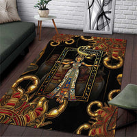Serket Ancient Egyptian Area Rug with Canopic Jars and Scorpion Motif in Protection