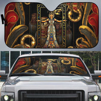 Serket Ancient Egyptian Auto Sun Shade with Canopic Jars and Scorpion Motif in Protection