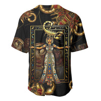 Serket Ancient Egyptian Baseball Jersey with Canopic Jars and Scorpion Motif in Protection