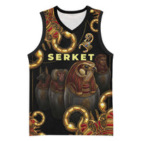 Serket Ancient Egyptian Basketball Jersey with Canopic Jars and Scorpion Motif in Protection