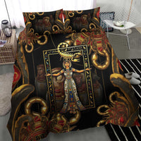 Serket Ancient Egyptian Bedding Set with Canopic Jars and Scorpion Motif in Protection