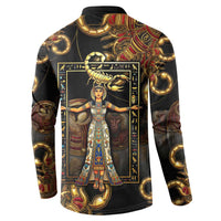 Serket Ancient Egyptian Button Sweatshirt with Canopic Jars and Scorpion Motif in Protection