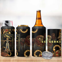 Serket Ancient Egyptian 4 in 1 Can Cooler Tumbler with Canopic Jars and Scorpion Motif in Protection