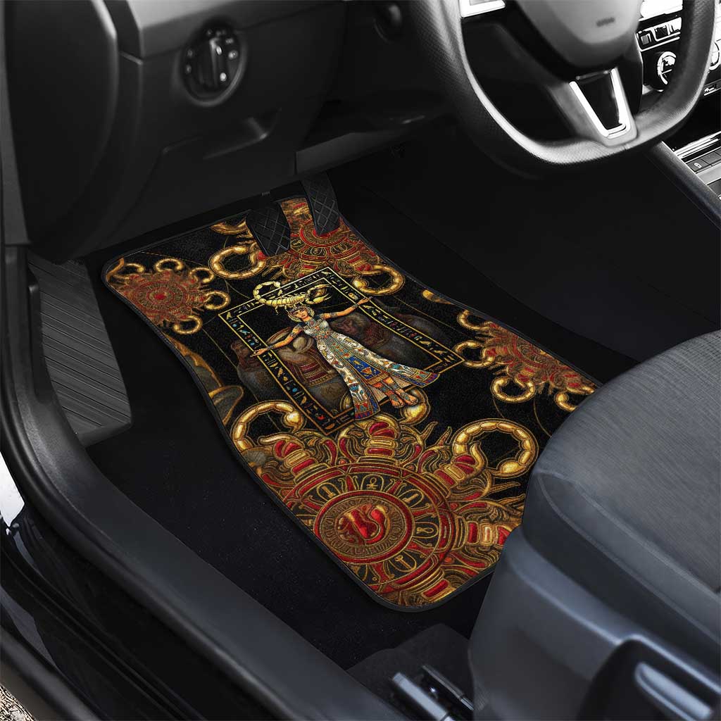 Serket Ancient Egyptian Car Mats with Canopic Jars and Scorpion Motif in Protection