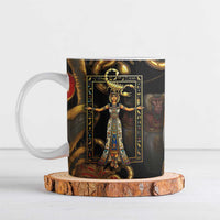 Serket Ancient Egyptian Ceramic Mug with Canopic Jars and Scorpion Motif in Protection
