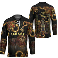 Serket Ancient Egyptian Hockey Jersey with Canopic Jars and Scorpion Motif in Protection