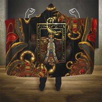 Serket Ancient Egyptian Hooded Blanket with Canopic Jars and Scorpion Motif in Protection