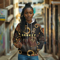 Serket Ancient Egyptian Hoodie with Canopic Jars and Scorpion Motif in Protection