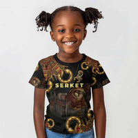 Serket Ancient Egyptian Kid T shirt with Canopic Jars and Scorpion Motif in Protection