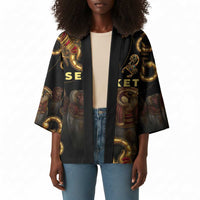 Serket Ancient Egyptian Kimono with Canopic Jars and Scorpion Motif in Protection