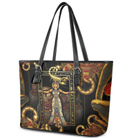 Serket Ancient Egyptian Leather Tote Bag with Canopic Jars and Scorpion Motif in Protection