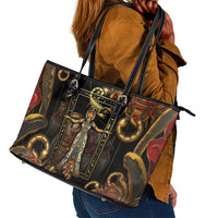 Serket Ancient Egyptian Leather Tote Bag with Canopic Jars and Scorpion Motif in Protection