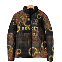 Serket Ancient Egyptian Padded Jacket with Canopic Jars and Scorpion Motif in Protection