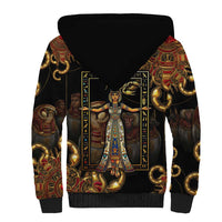 Serket Ancient Egyptian Sherpa Hoodie with Canopic Jars and Scorpion Motif in Protection