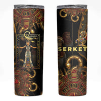 Serket Ancient Egyptian Skinny Tumbler with Canopic Jars and Scorpion Motif in Protection