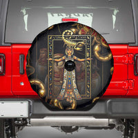 Serket Ancient Egyptian Spare Tire Cover with Canopic Jars and Scorpion Motif in Protection