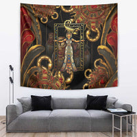 Serket Ancient Egyptian Tapestry with Canopic Jars and Scorpion Motif in Protection