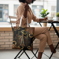 Serket Ancient Egyptian Tote Bag with Canopic Jars and Scorpion Motif in Protection