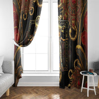Serket Ancient Egyptian Window Curtain with Canopic Jars and Scorpion Motif in Protection