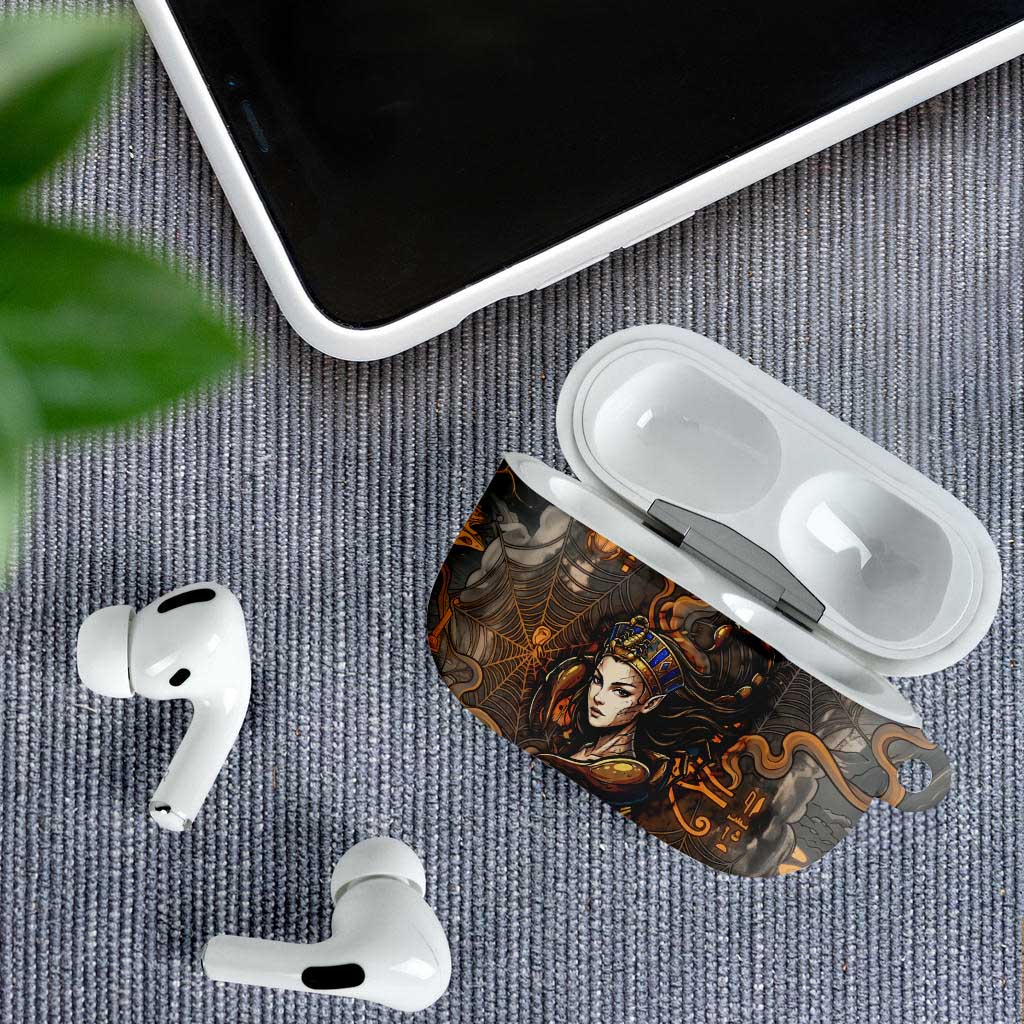Serket Egyptian AirPods Case Jeweled Scorpion and Cobweb Motif in Mystical Egyptian