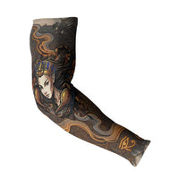 Serket Egyptian Arm Sleeves Jeweled Scorpion and Cobweb Motif in Mystical Egyptian