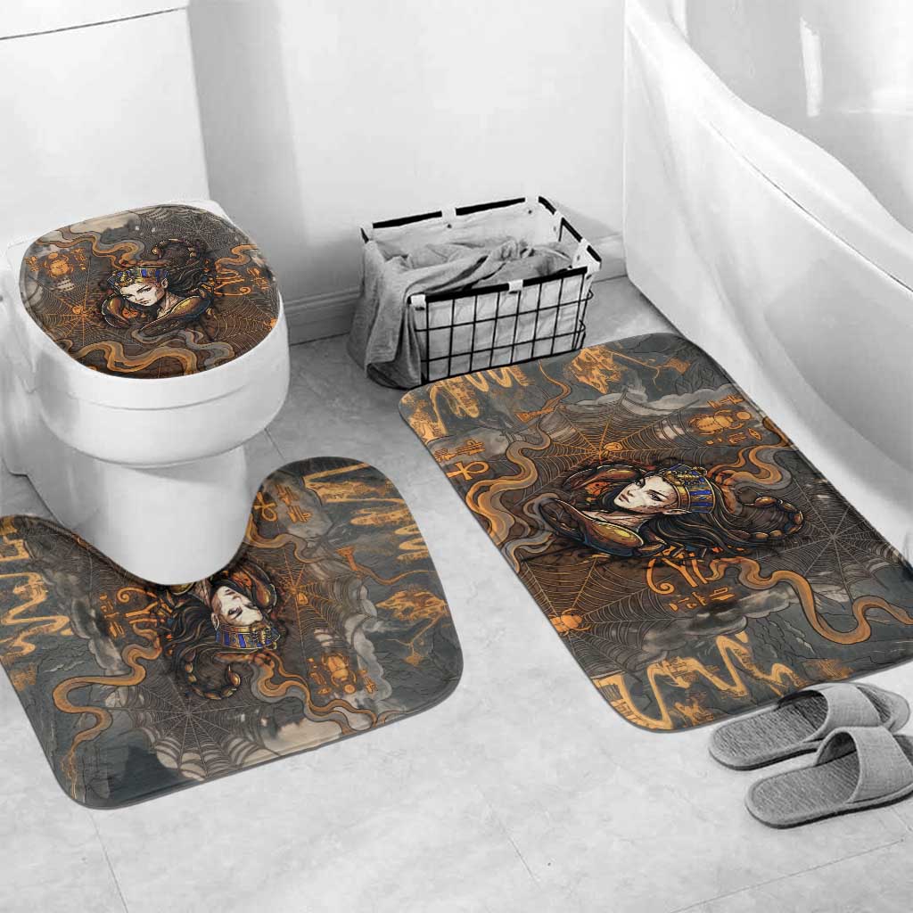 Serket Egyptian Bathroom Set Jeweled Scorpion and Cobweb Motif in Mystical Egyptian