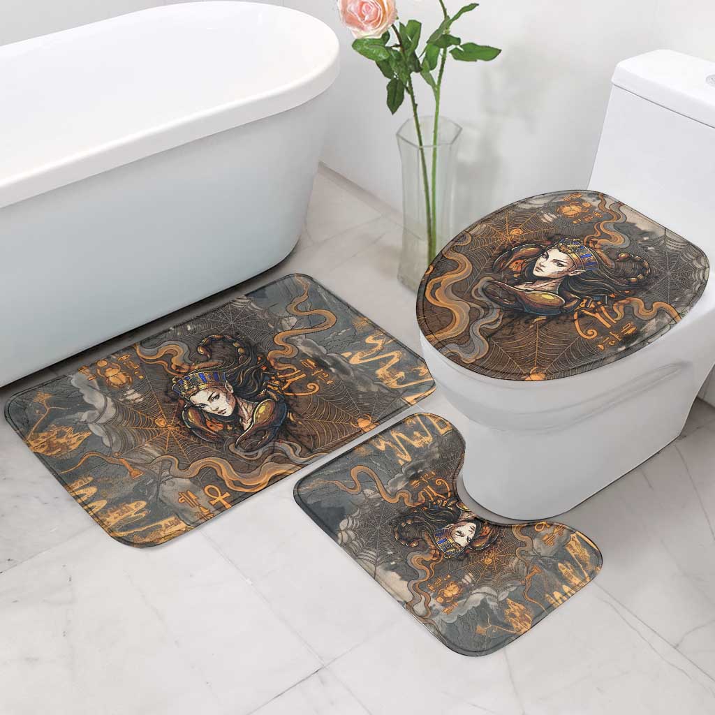 Serket Egyptian Bathroom Set Jeweled Scorpion and Cobweb Motif in Mystical Egyptian