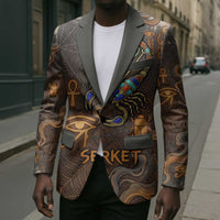 Serket Egyptian Blazer Jeweled Scorpion and Cobweb Motif in Mystical Egyptian