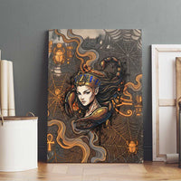 Serket Egyptian Canvas Wall Art Jeweled Scorpion and Cobweb Motif in Mystical Egyptian