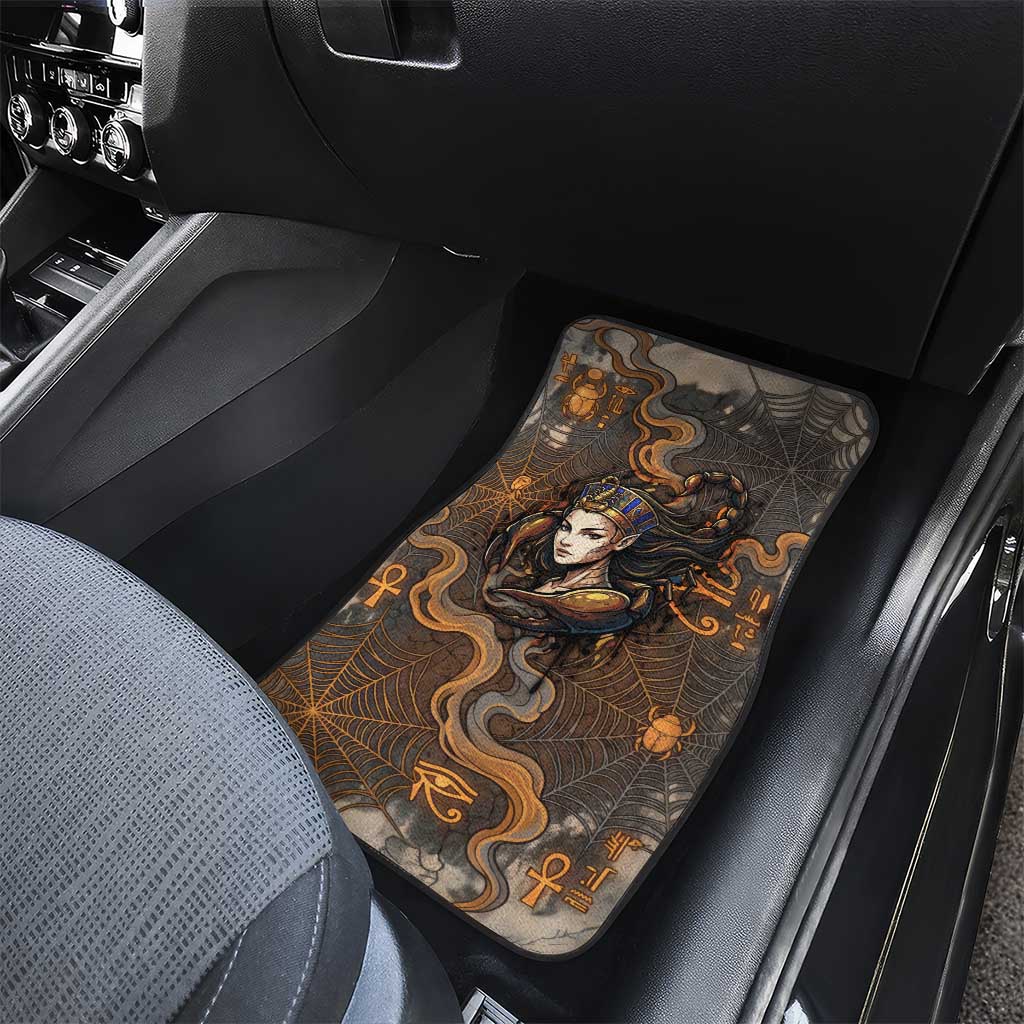 Serket Egyptian Car Mats Jeweled Scorpion and Cobweb Motif in Mystical Egyptian