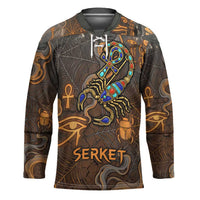 Serket Egyptian Hockey Jersey Jeweled Scorpion and Cobweb Motif in Mystical Egyptian