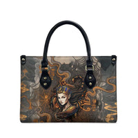Serket Egyptian Leather Bag Jeweled Scorpion and Cobweb Motif in Mystical Egyptian