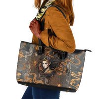 Serket Egyptian Leather Tote Bag Jeweled Scorpion and Cobweb Motif in Mystical Egyptian