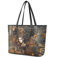 Serket Egyptian Leather Tote Bag Jeweled Scorpion and Cobweb Motif in Mystical Egyptian