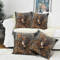 Serket Egyptian Pillow Cover Jeweled Scorpion and Cobweb Motif in Mystical Egyptian