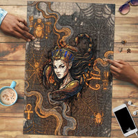 Serket Egyptian Puzzle Jeweled Scorpion and Cobweb Motif in Mystical Egyptian