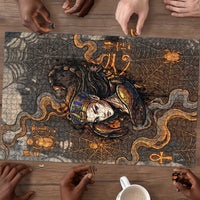 Serket Egyptian Puzzle Jeweled Scorpion and Cobweb Motif in Mystical Egyptian