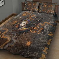 Serket Egyptian Quilt Bed Set Jeweled Scorpion and Cobweb Motif in Mystical Egyptian
