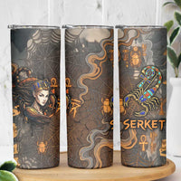 Serket Egyptian Skinny Tumbler Jeweled Scorpion and Cobweb Motif in Mystical Egyptian