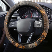 Serket Egyptian Steering Wheel Cover Jeweled Scorpion and Cobweb Motif in Mystical Egyptian