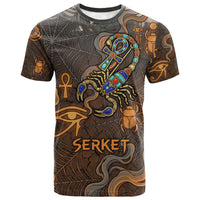 Serket Egyptian T shirt Jeweled Scorpion and Cobweb Motif in Mystical Egyptian