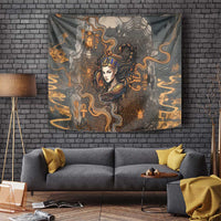 Serket Egyptian Tapestry Jeweled Scorpion and Cobweb Motif in Mystical Egyptian