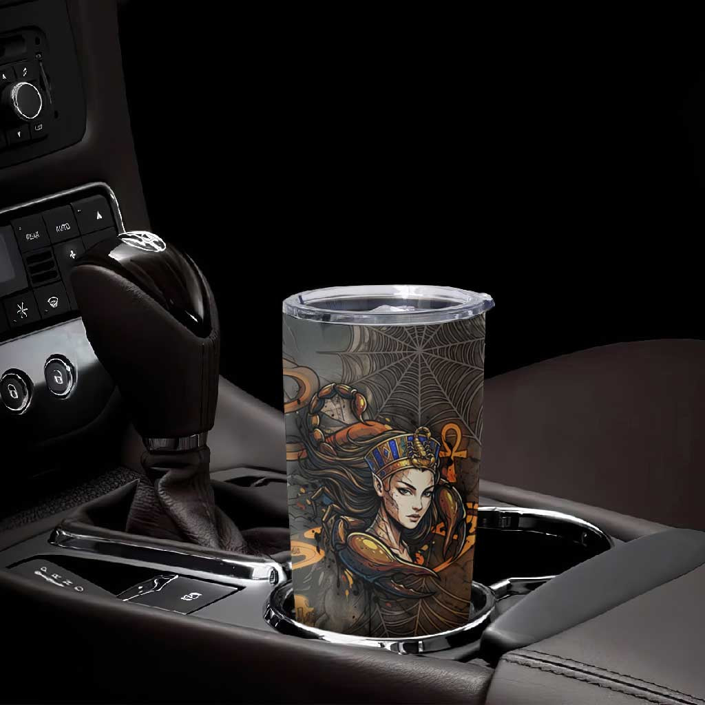 Serket Egyptian Tumbler Cup Jeweled Scorpion and Cobweb Motif in Mystical Egyptian
