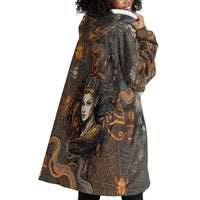 Serket Egyptian Wearable Blanket Hoodie Jeweled Scorpion and Cobweb Motif in Mystical Egyptian
